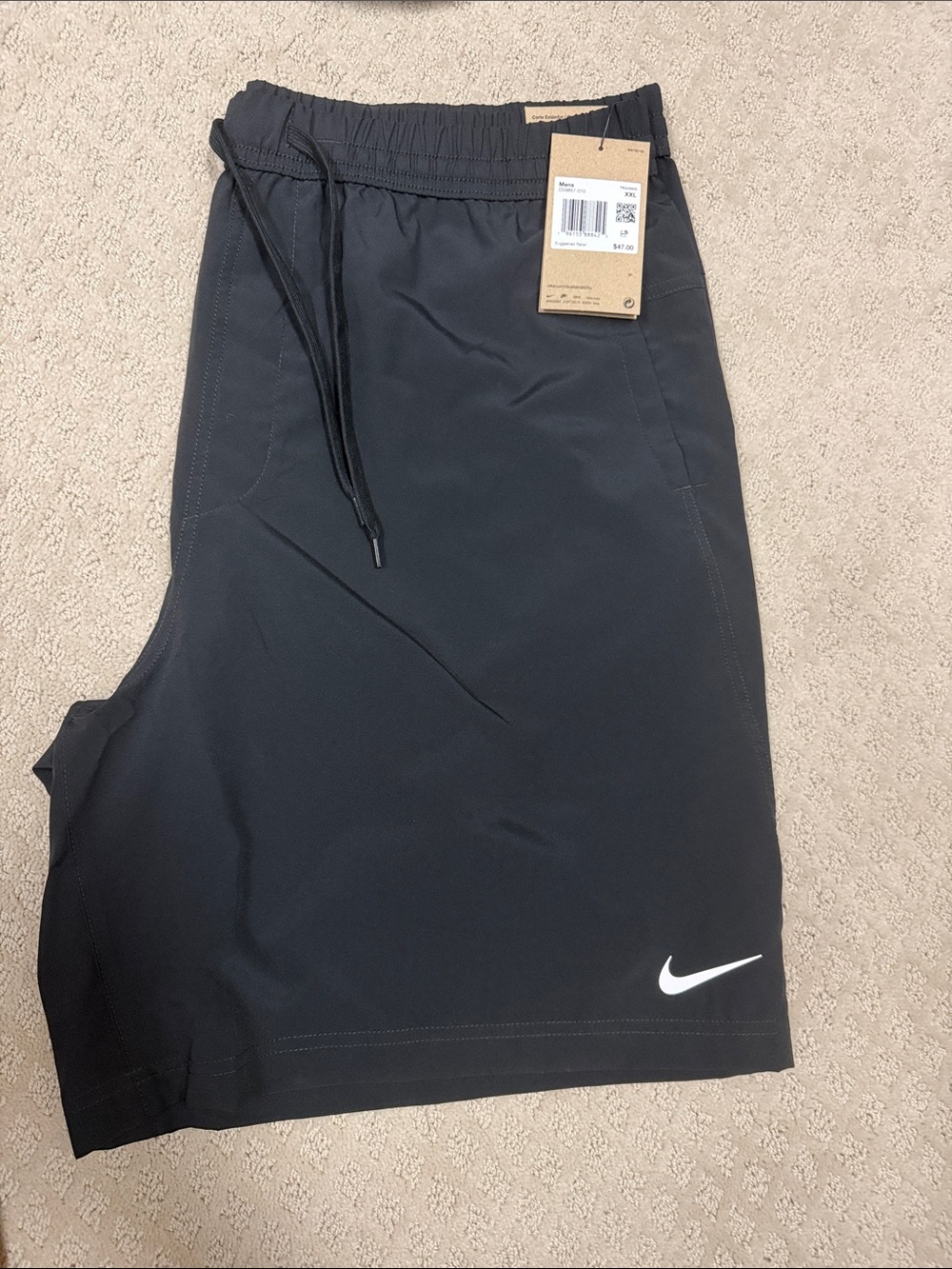 NWT Nike Men’s Black Short with White Swoosh
